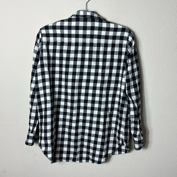 Madewell Flannel Boyshirt Button Down in Gingham Check Black White size XS - Picture 3 of 7